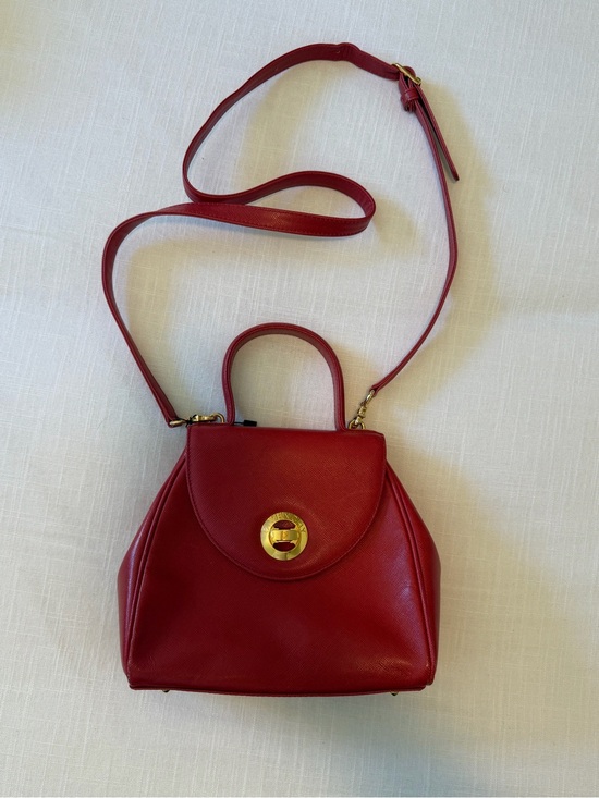Givenchy Handbags - GIVENCHY- red leather top handle bag vintage